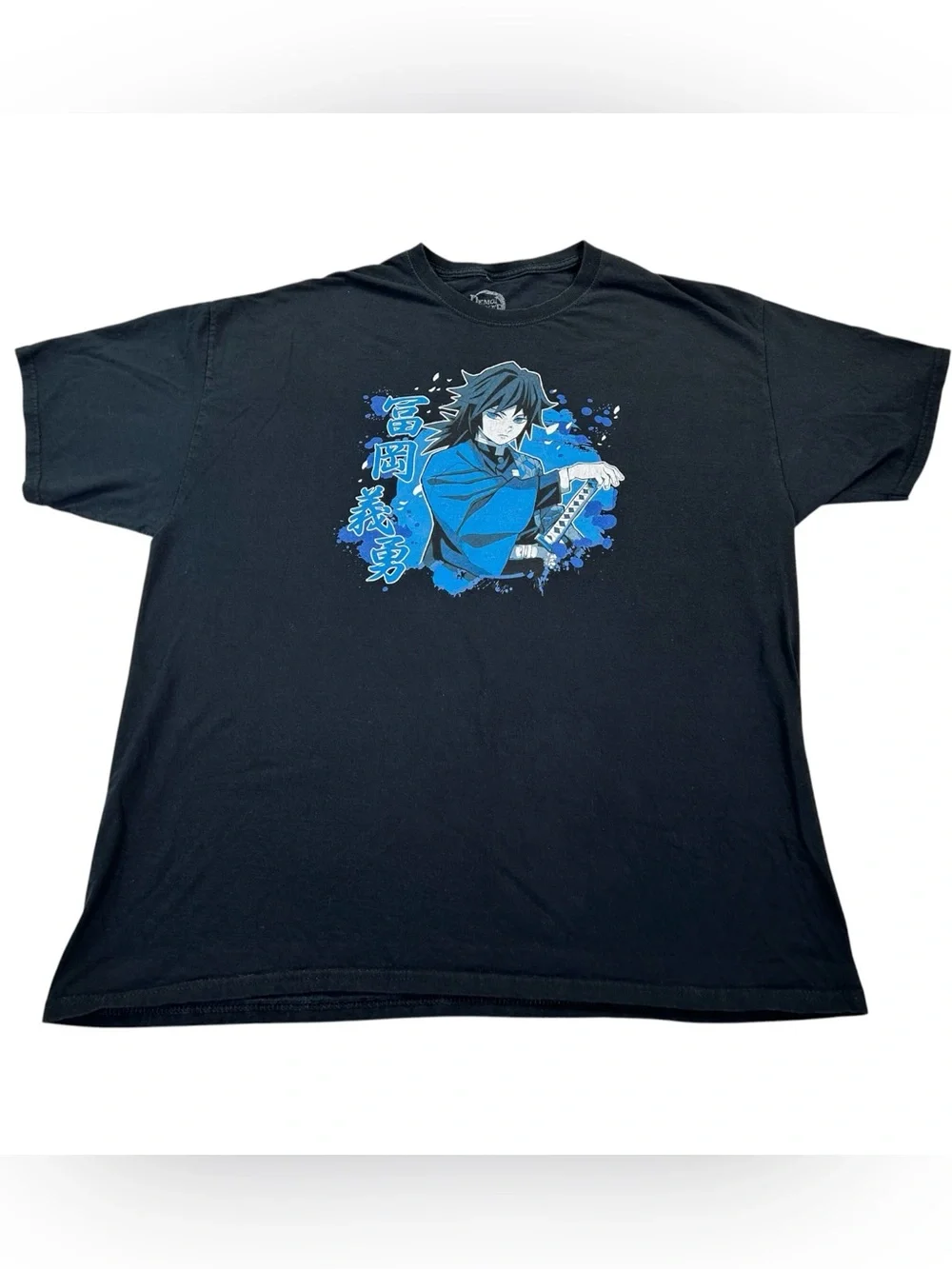 Demon Slayer Giyu Tomioka Water Hashira Graphic T-Shirt Men’s XL Anime Black